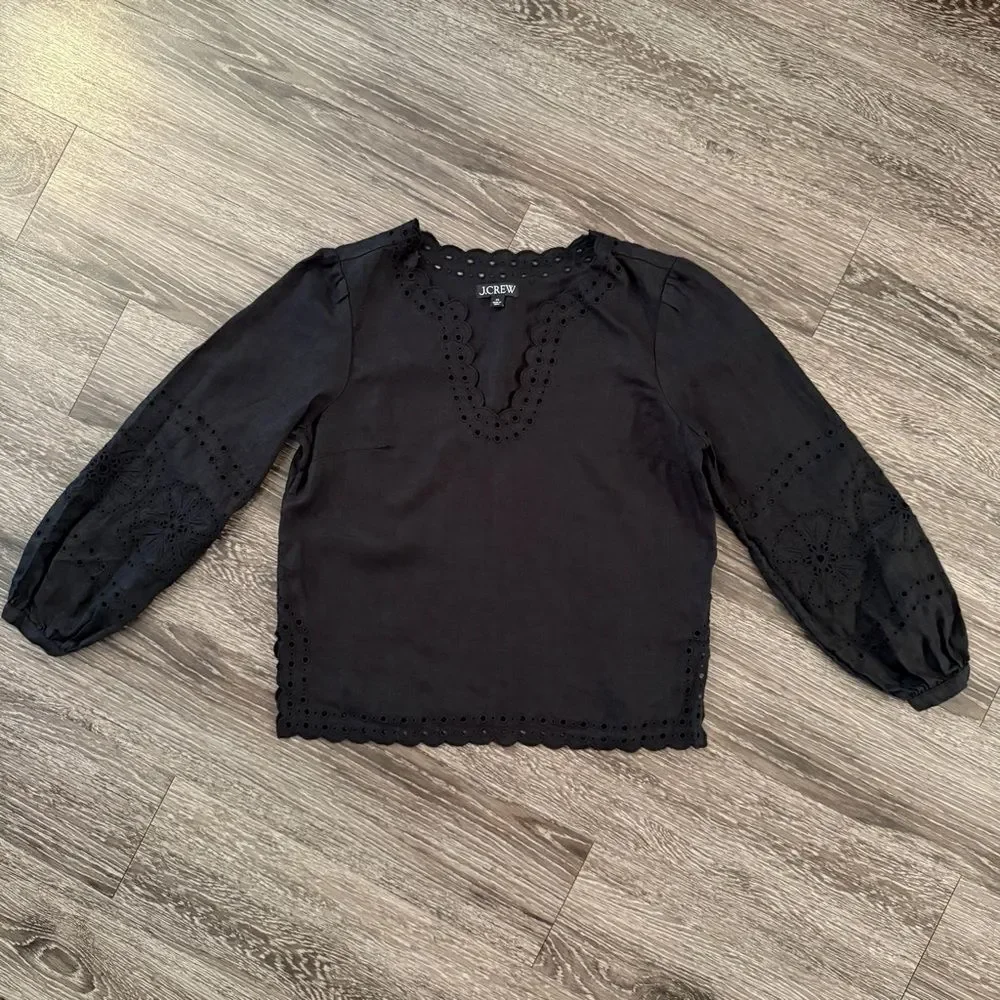 J. Crew Bungalow Embroidered Top